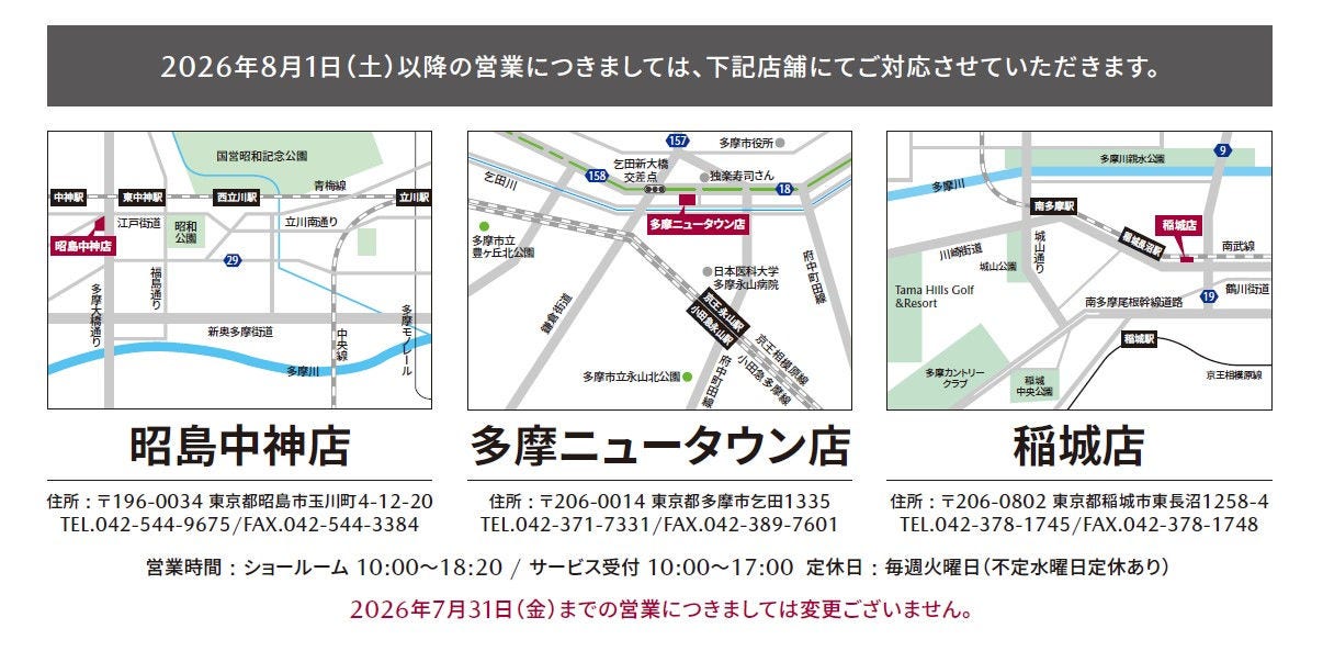 野猿街道店建て替え中の業務移管店舗